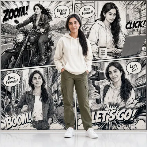 Comic Style Girl Photo Fusion