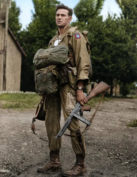 WWII Paratrooper Photo Colorization