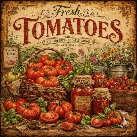 Vintage Rustic Farmers Market Poster