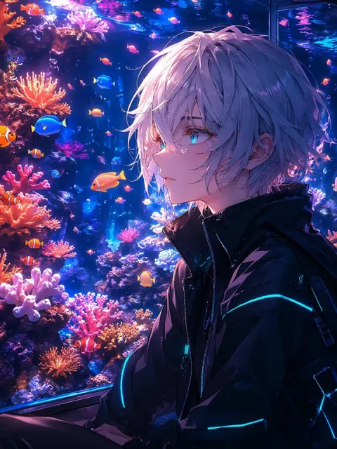 Cyberpunk Aquarium Portrait