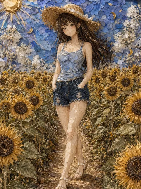 Dried Flower Collage Portrait