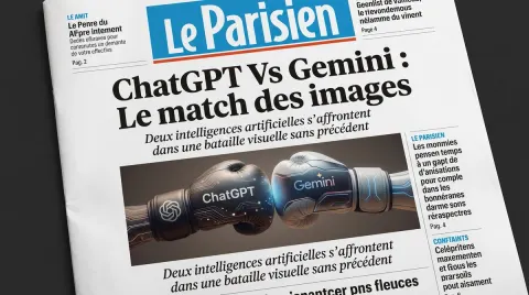 AI Image Battle Newspaper Front Page