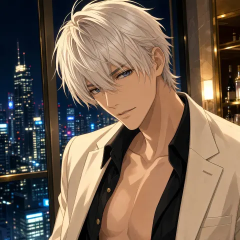 Anime Bar Portrait Handsome Man