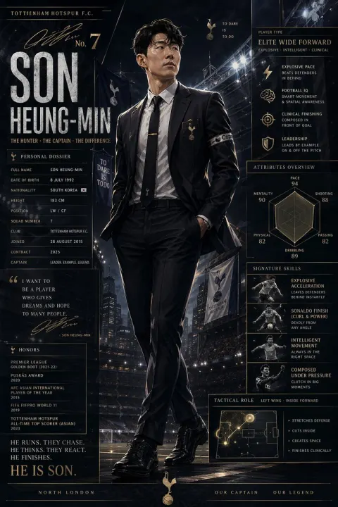 Son Heung-Min Tottenham Captain Poster