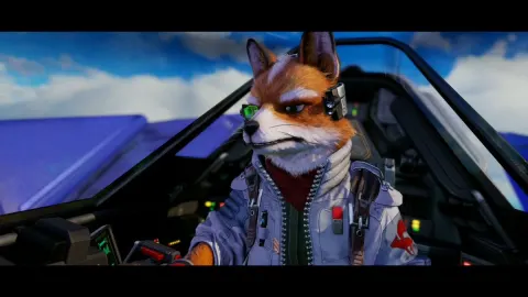 Anthropomorphic Fox Ace Pilot Cinematic Still