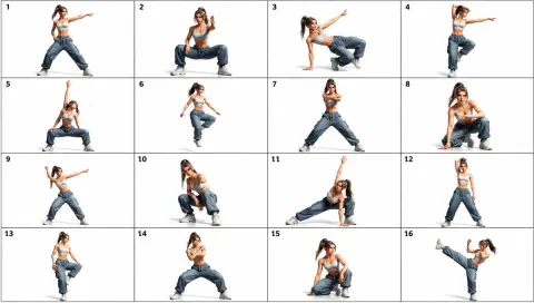 Female Dance Pose Reference Sheet