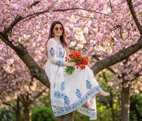 Romantic Spring Cherry Blossom Portrait