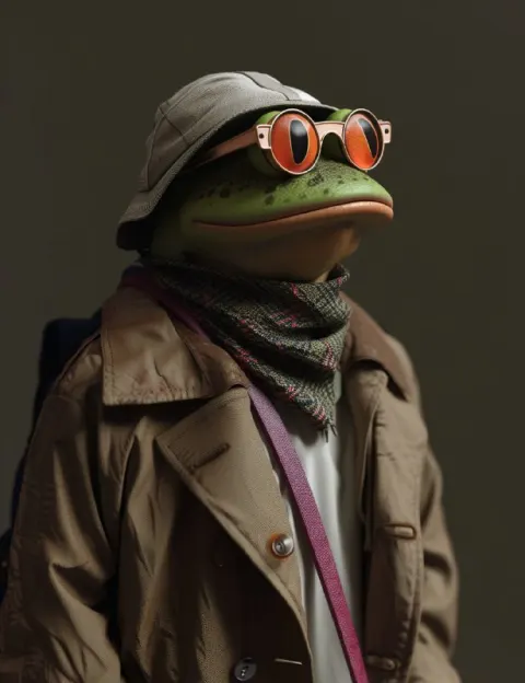 Pepe the Frog in Balenciaga Fashion Realistic Photo