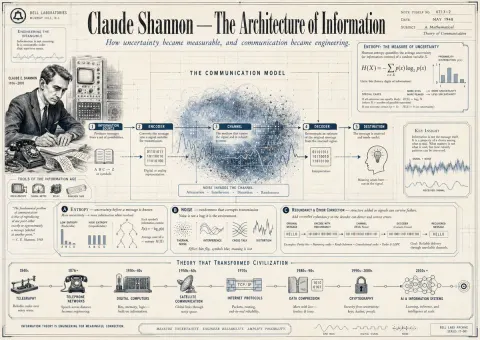 Claude Shannon Information Theory Poster