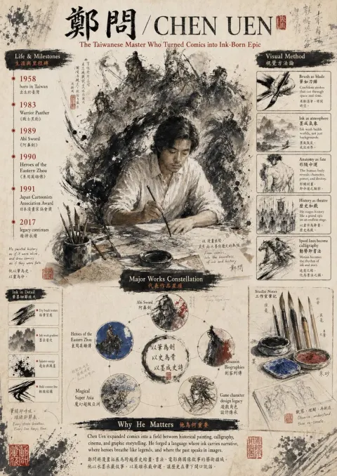 Chen Uen Vintage Ink Epic Poster