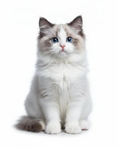 Blue-Eyed Ragdoll Kitten Portrait