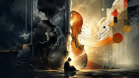 Lonely Cello Surreal Art