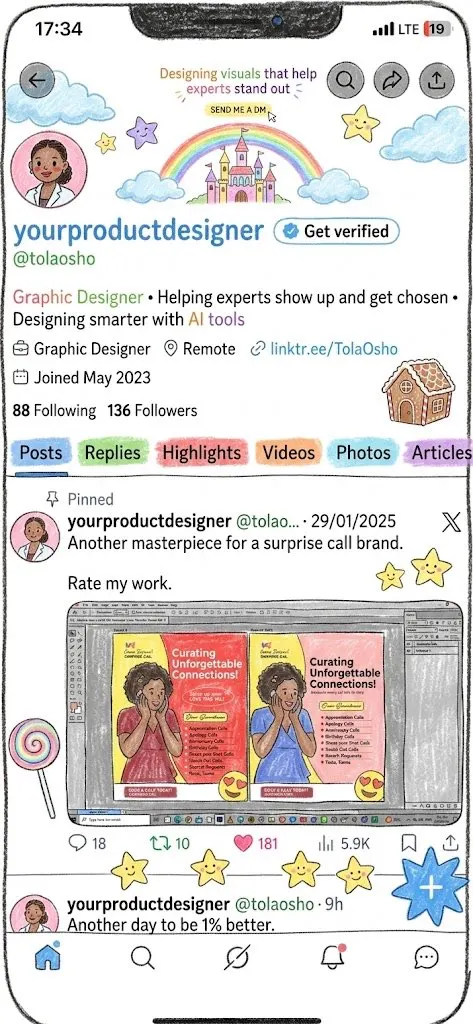 Hand Drawn Social Profile Mockup