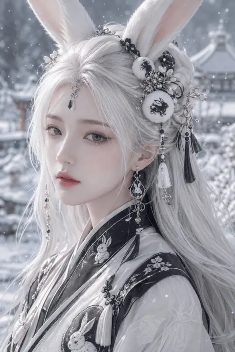 Snow Rabbit Mystery Portrait