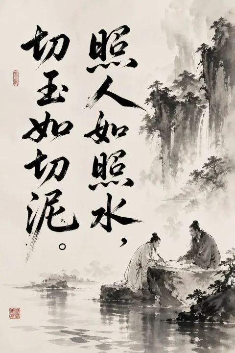 Traditional Chinese Ink Wash Scholar Painting