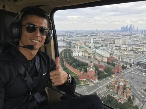 Helicopter Selfie Over Moscow