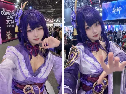 Raiden Shogun Cosplay Selfies Shanghai Con