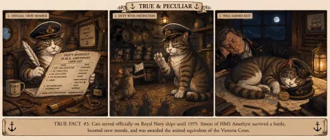 Simon the Ship Cat Triptych