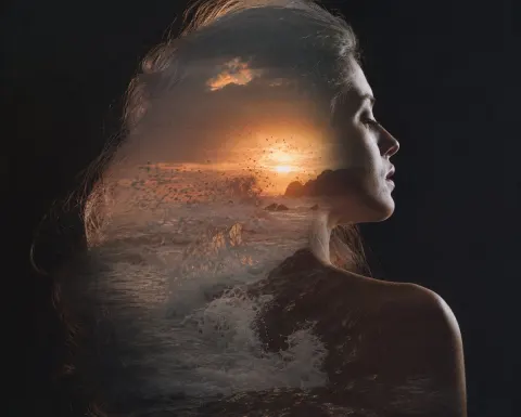 Ocean Wave Double Exposure Portrait