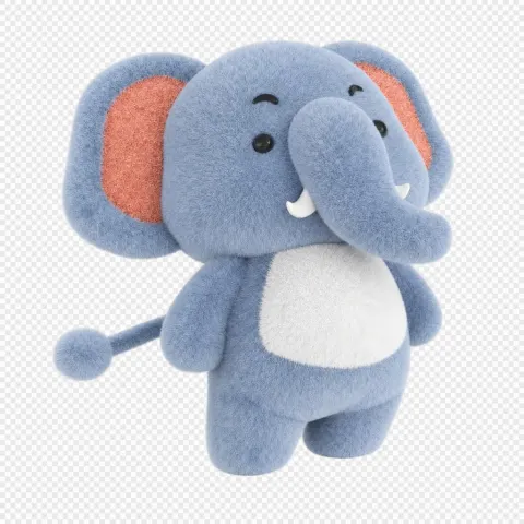 Rotated Little Elephant Close-Up