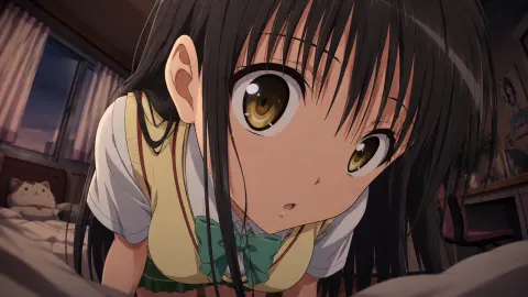 Cinematic Bedside Anime Girl Close-Up