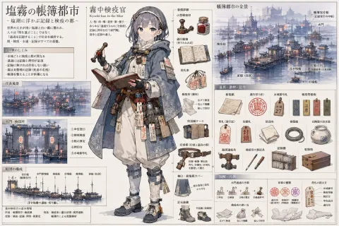 Salt Mist Ledger City Anime Reference Sheet