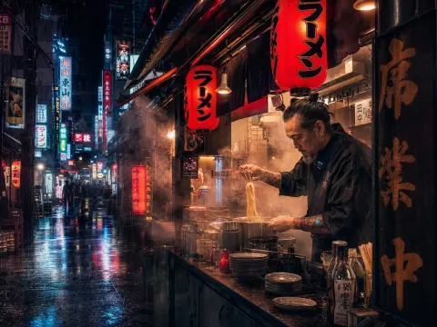Tokyo Rainy Ramen Alley