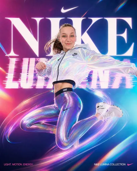 Neon Dynamic Nike Fashion Poster