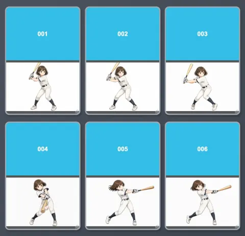 Anime Baseball Swing Keyframes
