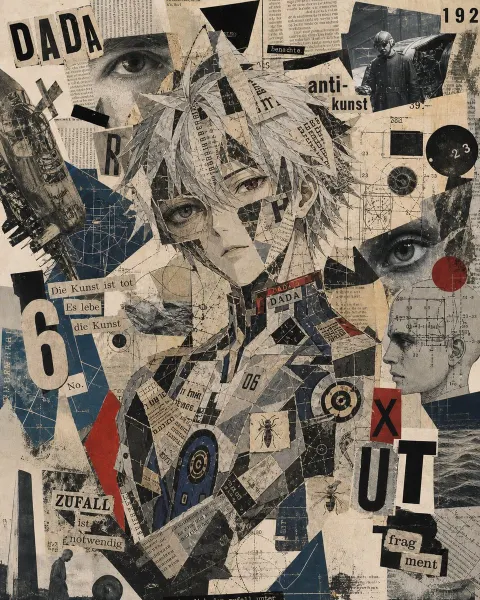 Dada Collage Anime Portrait
