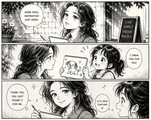 Retro Manga Uplifting Encounter Strip