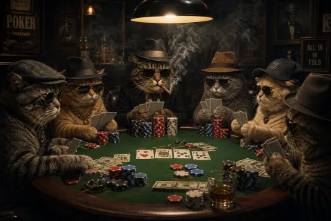 Mobster Cats Poker Night