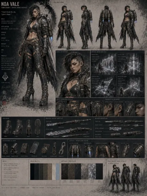 Gritty Sci-Fi Character Design Sheet