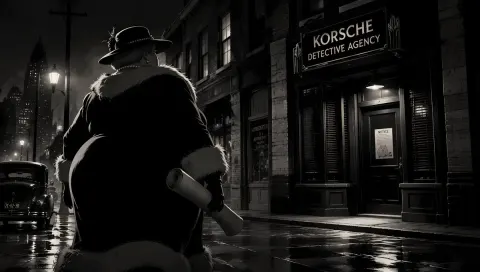 1940s Noir Detective Street Scene