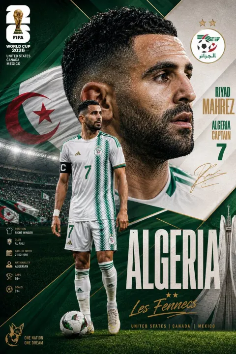 Algeria Captain World Cup Poster