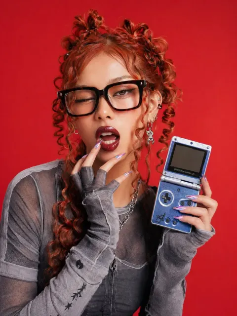 Retro Gaming Y2K Fashion Portrait