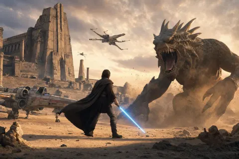 Jedi Battle Monsters on Desert Horizon