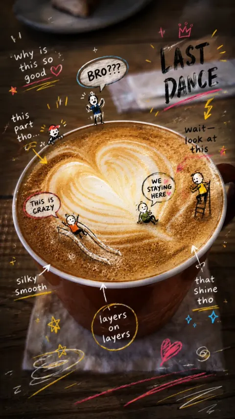 Latte Doodle Art Burst