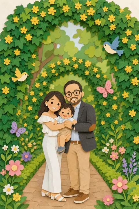 Family Paper Cut Art