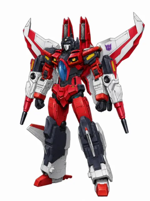 Red Jet Fighter Mecha Render