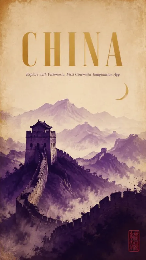 Cinematic Great Wall Vintage Poster