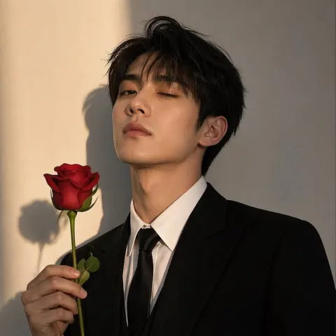 Shadowed Gentleman with Rose