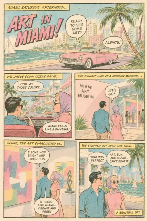 Vintage Miami Romance Comic Page