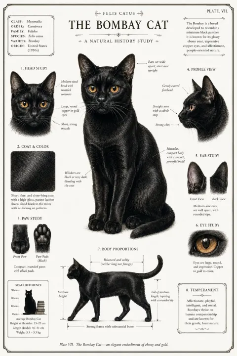 Vintage Botanical Cat Poster