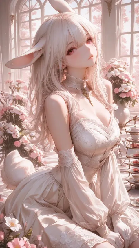 Bunny Girl in Conservatory