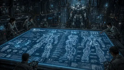 Sci-Fi Mech Hangar Blueprint Scene