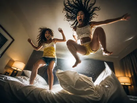 Bed Jump Cinematic Glow