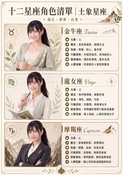 Earth Signs Zodiac Character Guide