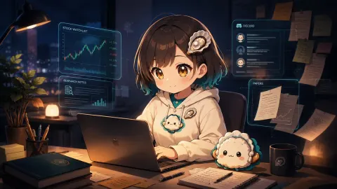 Cinematic Anime Researcher Holographic Office