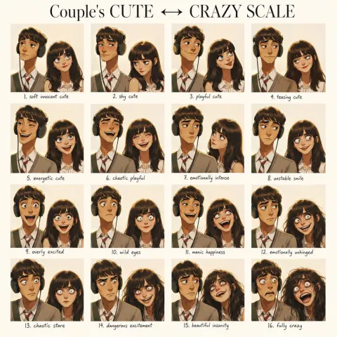 Couple Cute Crazy Scale Grid
